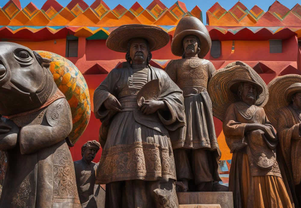 Sculptures of Mexican Heroes