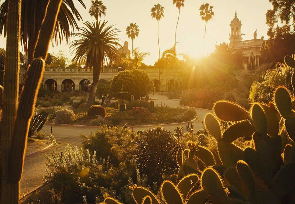 A sun shining through a garden with medium confidence